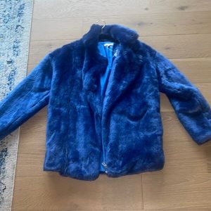 Women's Blue Faux Fur Ski Jacket